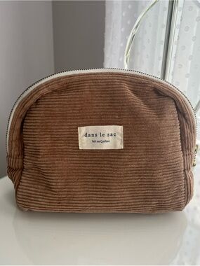 Dans Le Sac Rusty Pink Corduroy Cosmetic Pouch